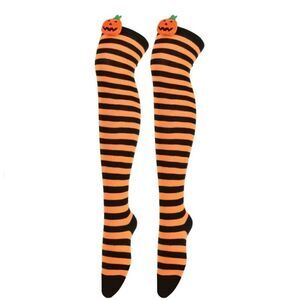 Orange Striped Pumpkin 🎃 Socks